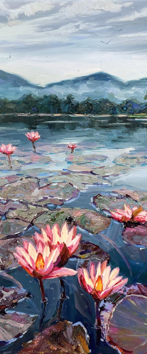"Lake with lilies" by Evgeny Chernyakovsky