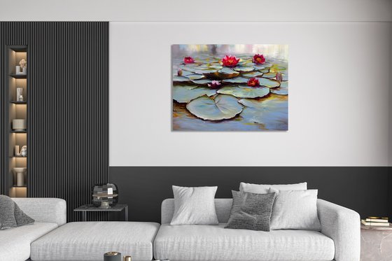 Symphony of Life: Blooming Water Lilies