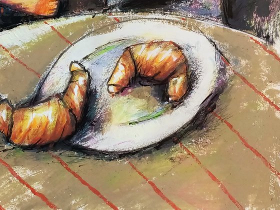 Jumbo Coffee and Two Croissants