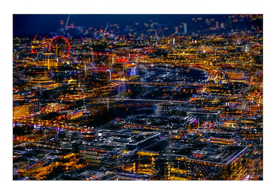 London Views 1. Abstract Aerial View of Central London at Night Limited Edition 1/50 15x10 inch Photographic Print