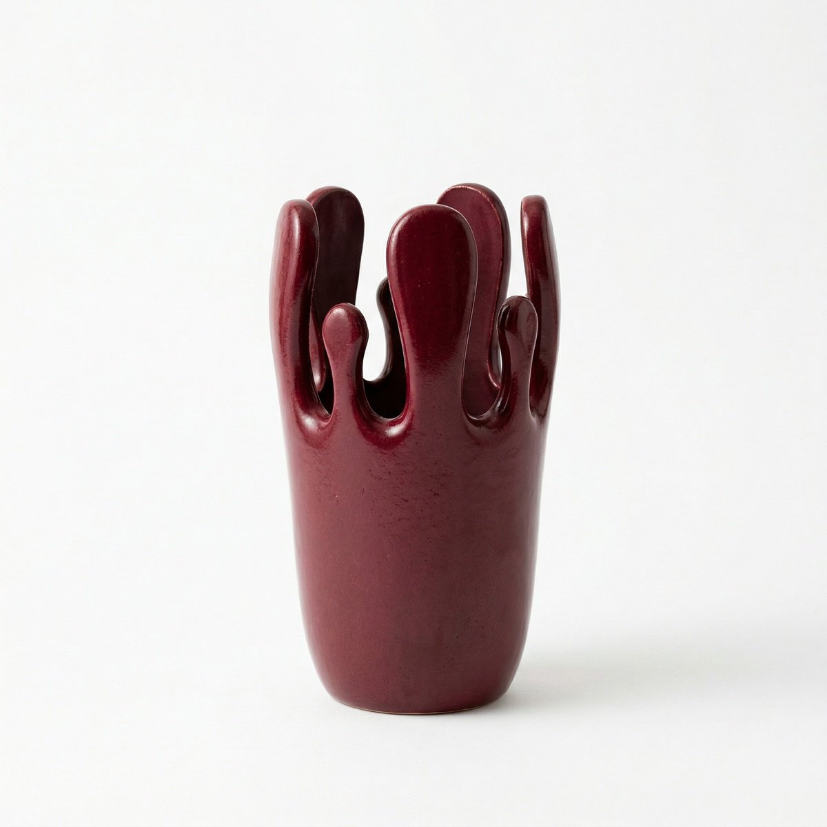 Crown Vase Burgundy By Shadia Sabagh, 5 X 9, Artwork For Sale On Artfinder