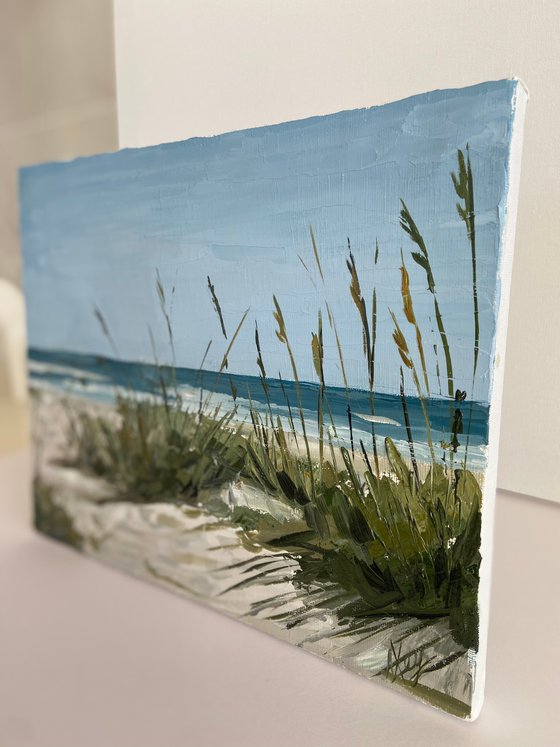 Seascape Original Oil Painting north Caroline  beach 22x28cm