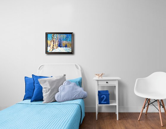 Poplars on a sunny winter day