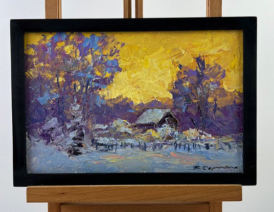 Winter Sunset in the Village