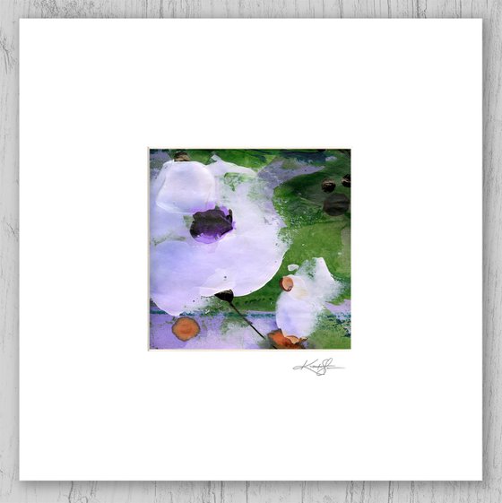 Abstract Floral Collection 7 - 3 Flower Paintings in mats by Kathy Morton Stanion