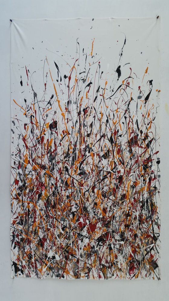 Abstract JACKSON POLLOCK style ACRYLIC Painting on CANVAS by M. Y.