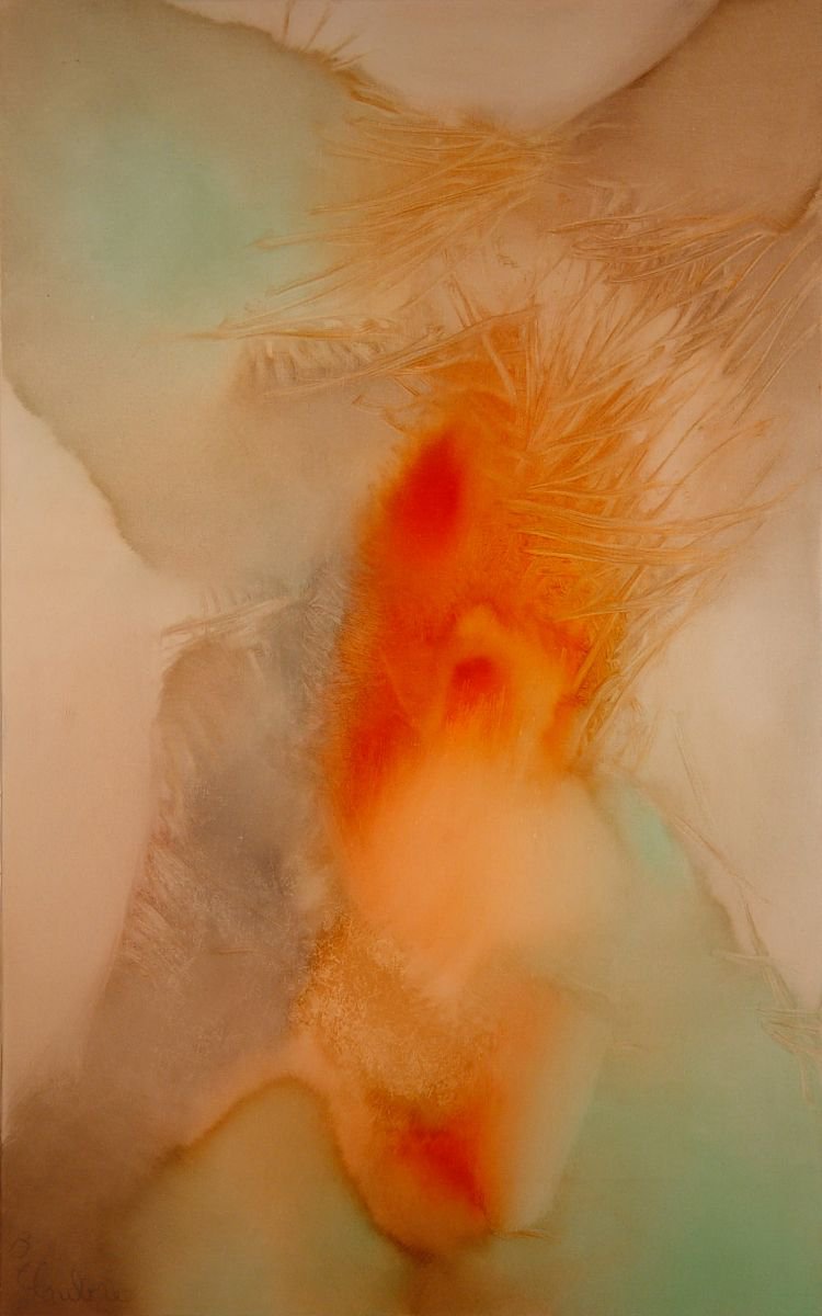 Abstract Oil Painting By Frederic Belaubre, 29 X 46, Metafigure #39, 116X73 Cm, Original Artwork