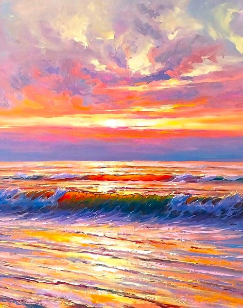Sunrise on sea by Andrej  Ostapchuk