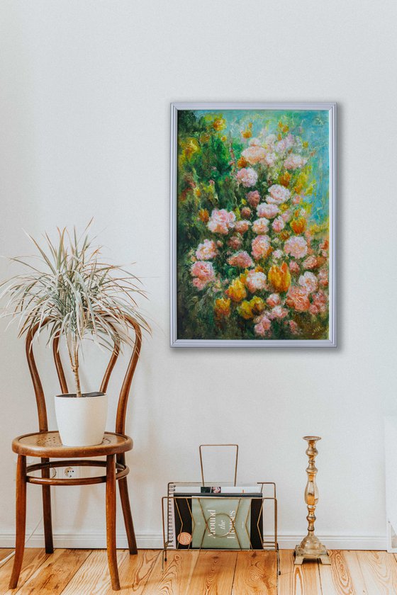 Framed impressionistic work Waltz of the Flowers