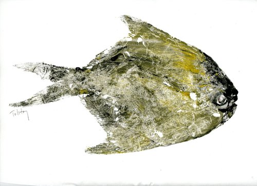 Gyotaku Fish Pomfret by Alex Tolstoy
