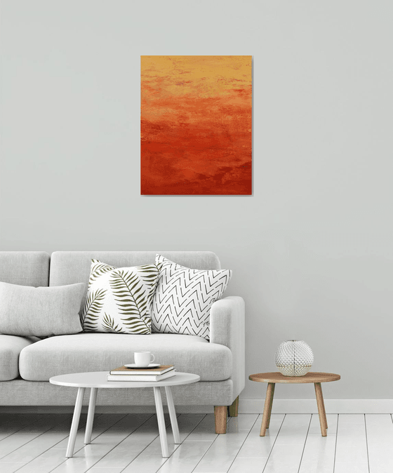 Tangerine Burst - Modern Color Field Abstract