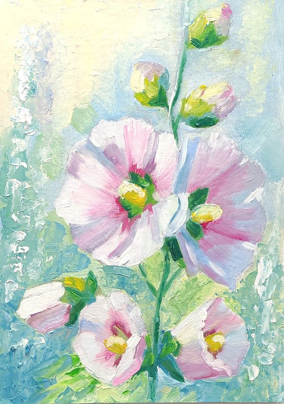 Mallow flowers painting