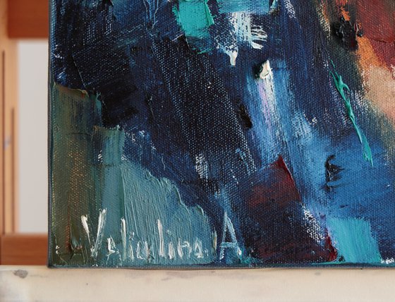 Woman in a Blue Headscarf