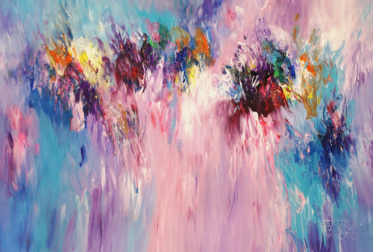 Abstract Acrylic Painting By Peter Nottrott, 61 X 41", Awesome Daydream D 1, Original Artwork