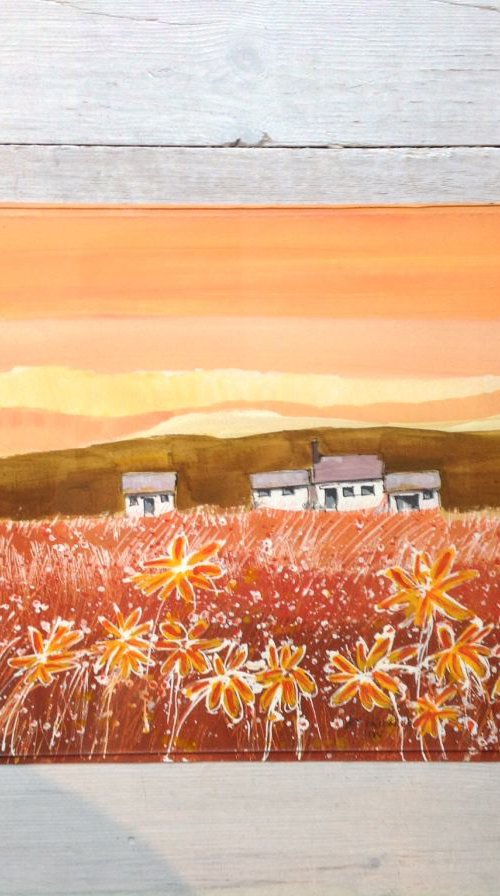 Cottages and flowers by Les  Powderhill