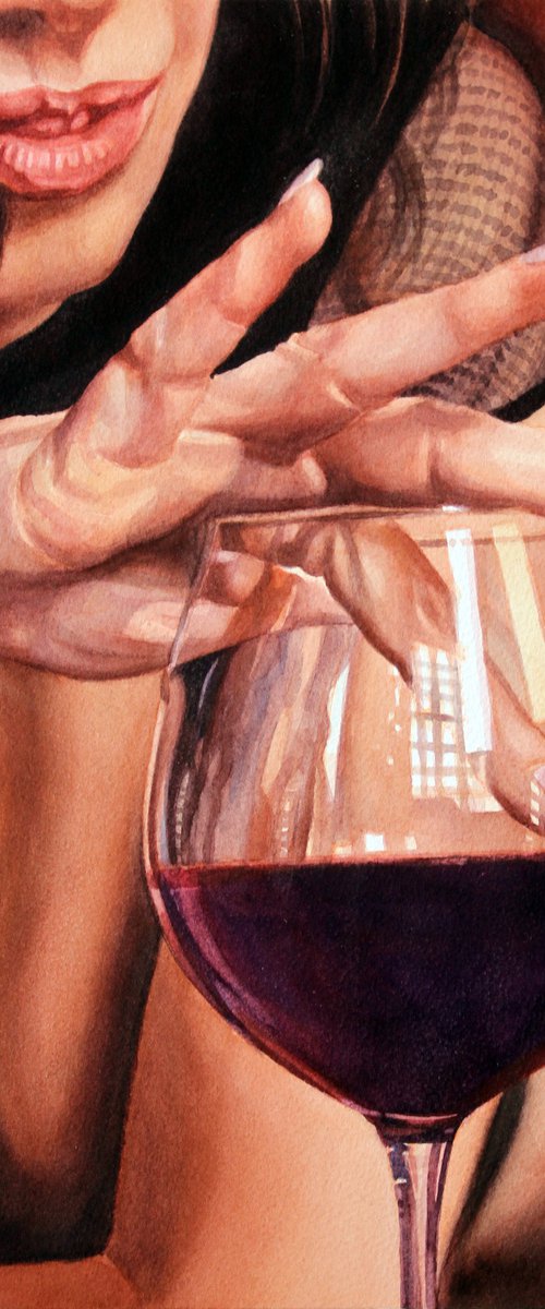 Glass of wine by Volodymyr Melnychuk