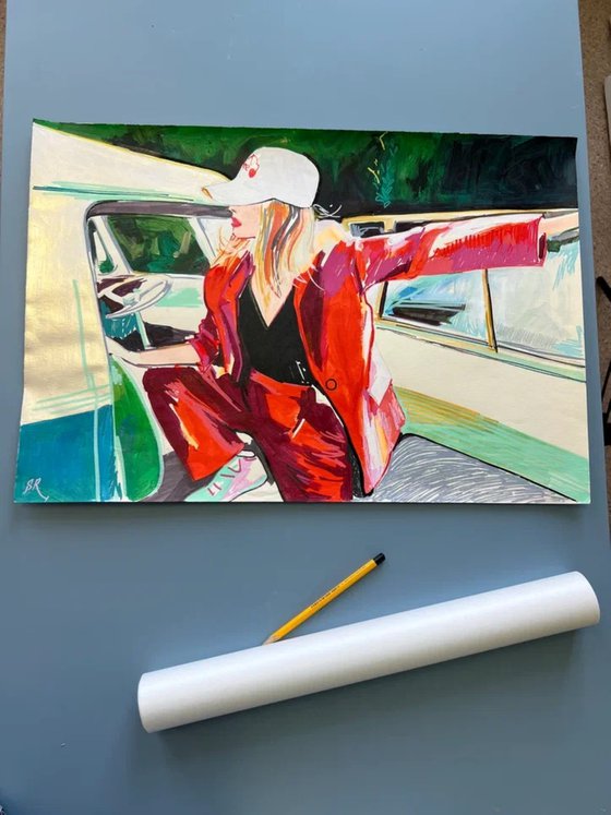Woman in Red Suit