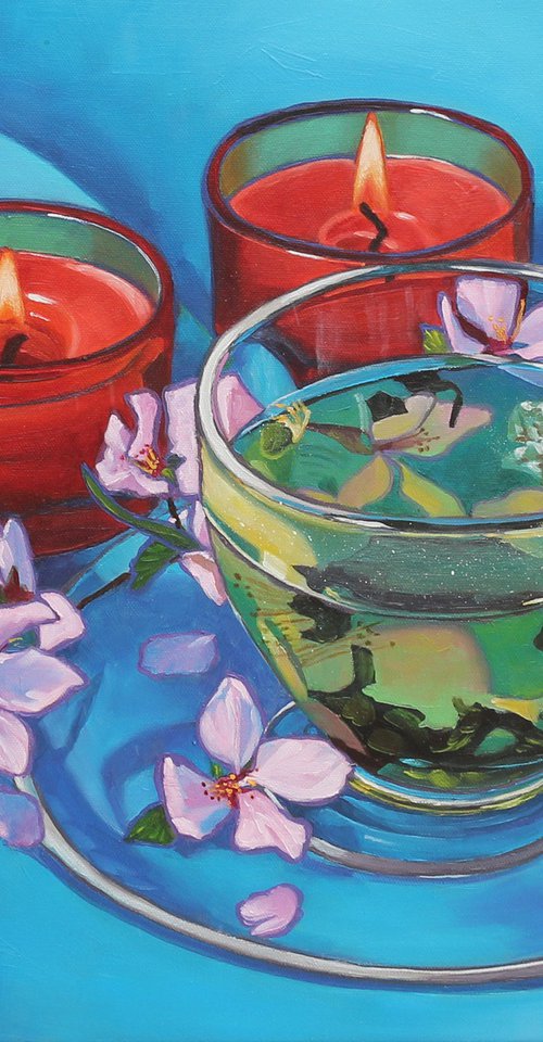 Tea and candles by Yue Zeng