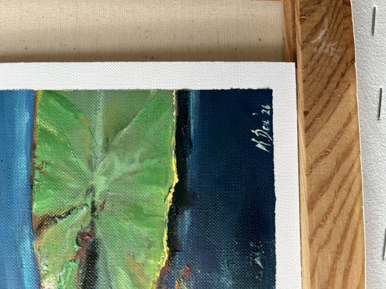 Water Lily Oil Painting Impasto