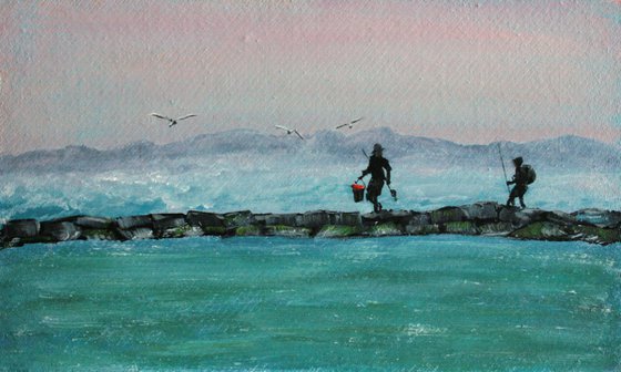 Beautiful morning. Fishermen