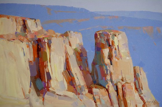 Grand Canyon, Handmade oil painting One of a kind Signed Large Size Painting