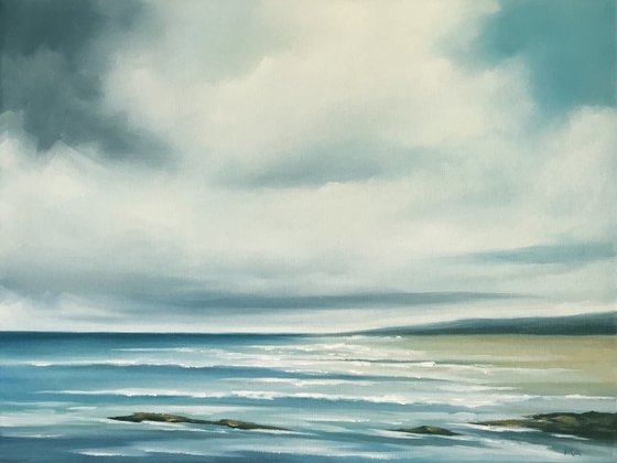 The Rising Tide - Original Seascape Oil Painting on Stretched Canvas