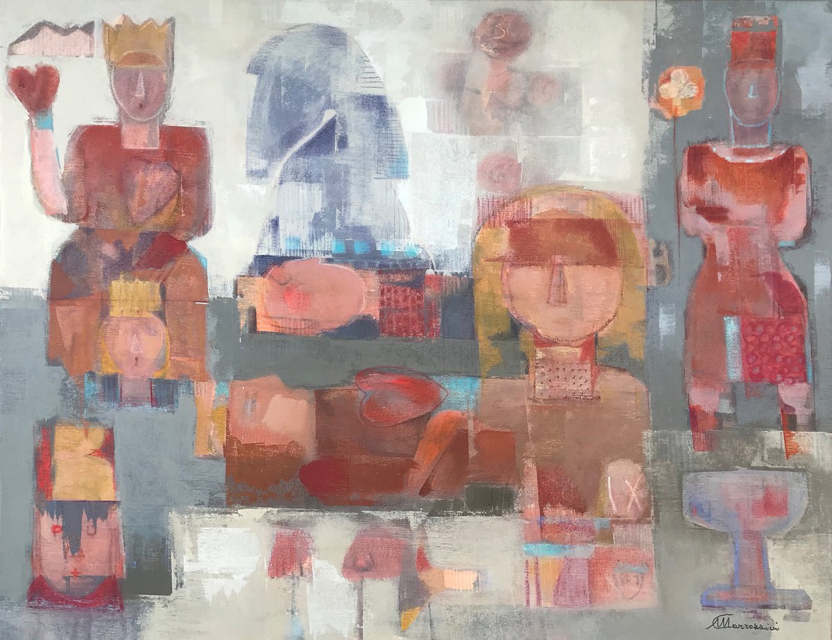 Expressive Painting , Fortunato In Amore By Marcello Carrozzini, 30 X 23, Artwork For Sale On Artfinder