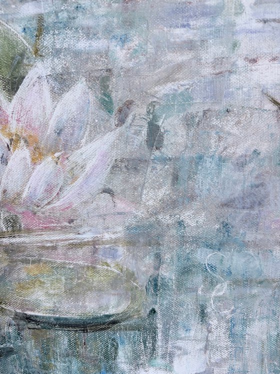 Water Lilies in Silver