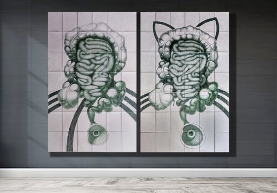 "Double portrait" diptych