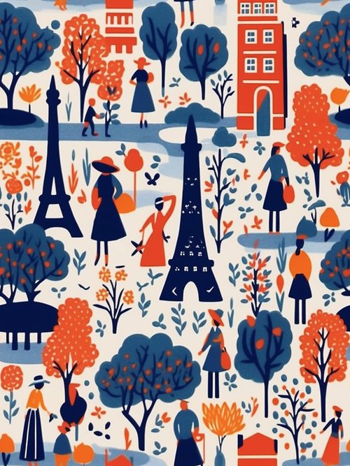 Paris tiole print by Kosta Morr