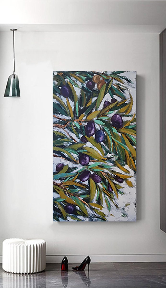 olive branch acrylic painting