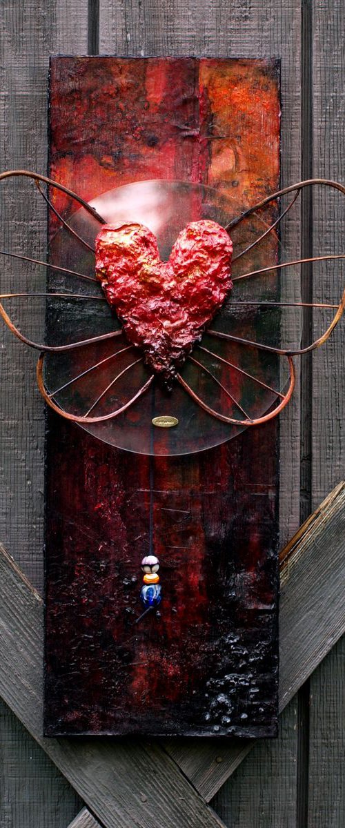 Elysium - Heart With Wings, Mixed Media Art by Kathy Morton Stanion by Kathy Morton Stanion