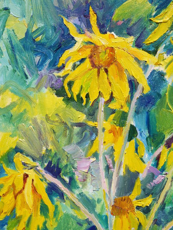 Sunflowers, sunny day