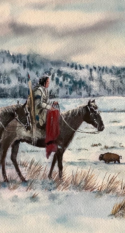 Winter Buffalo hunt by Darren Carey