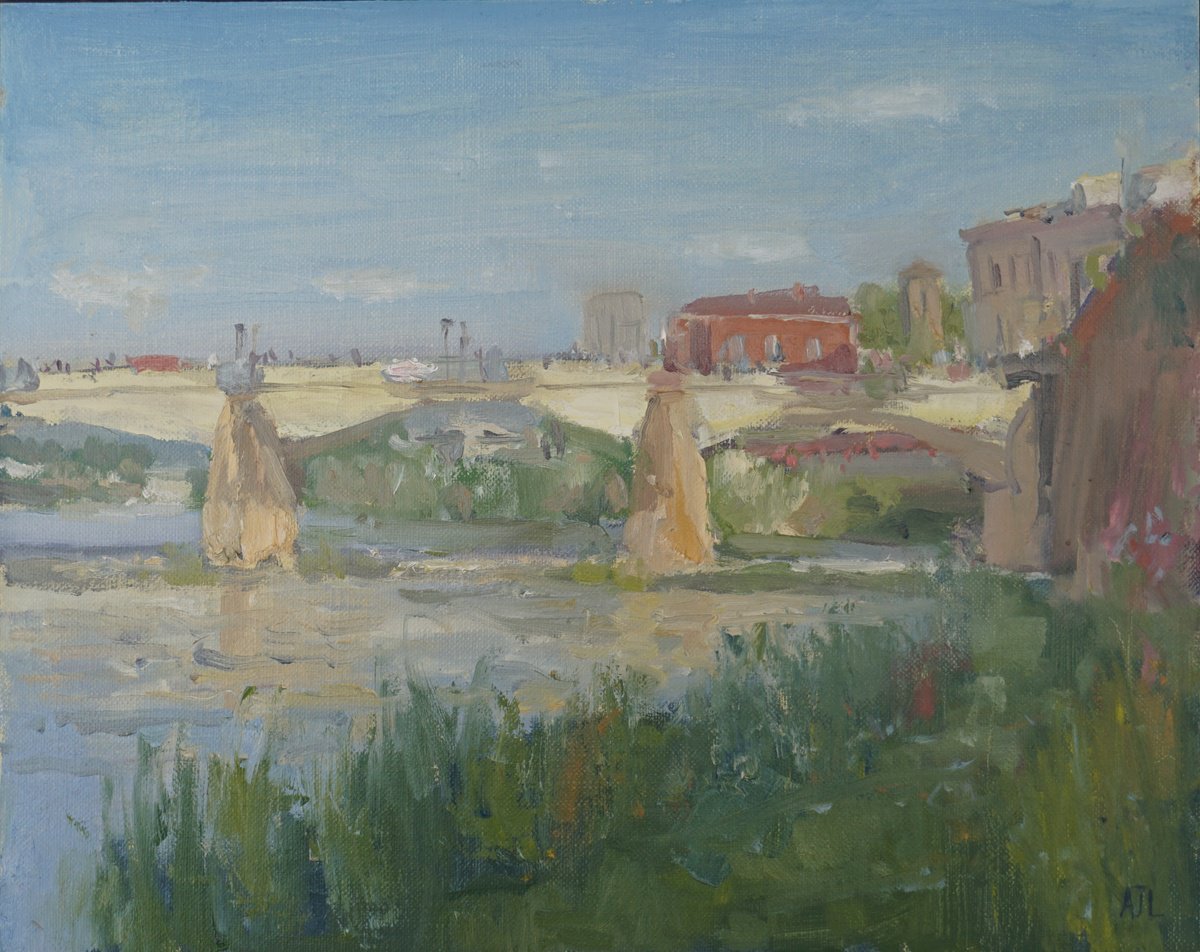 Impressionistic Cityscapes Oil Painting By Alex James Long, 12 X 9, Spring, San Niccoli?, Florence, Original Artwork