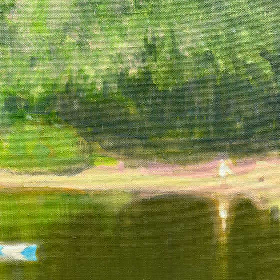 White and Blue Canoe