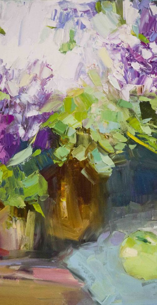 Still life with Lilacs Handmade oil Painting One of a Kind by Vahe Yeremyan
