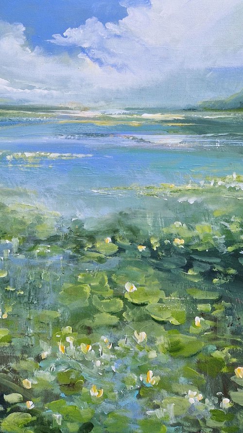 Lake with water lilies by Irina Laube