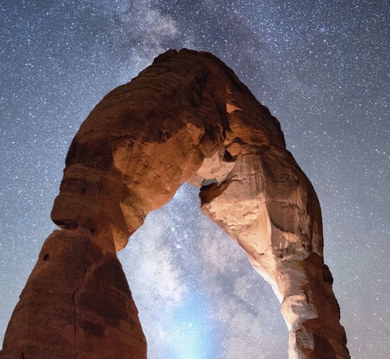 Milky Way Night Sky In Moab Arches National Park by OLena Art