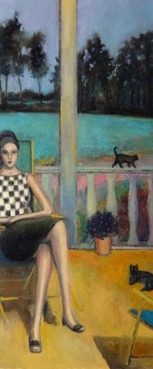 Woman with cats by Massimiliano Ligabue