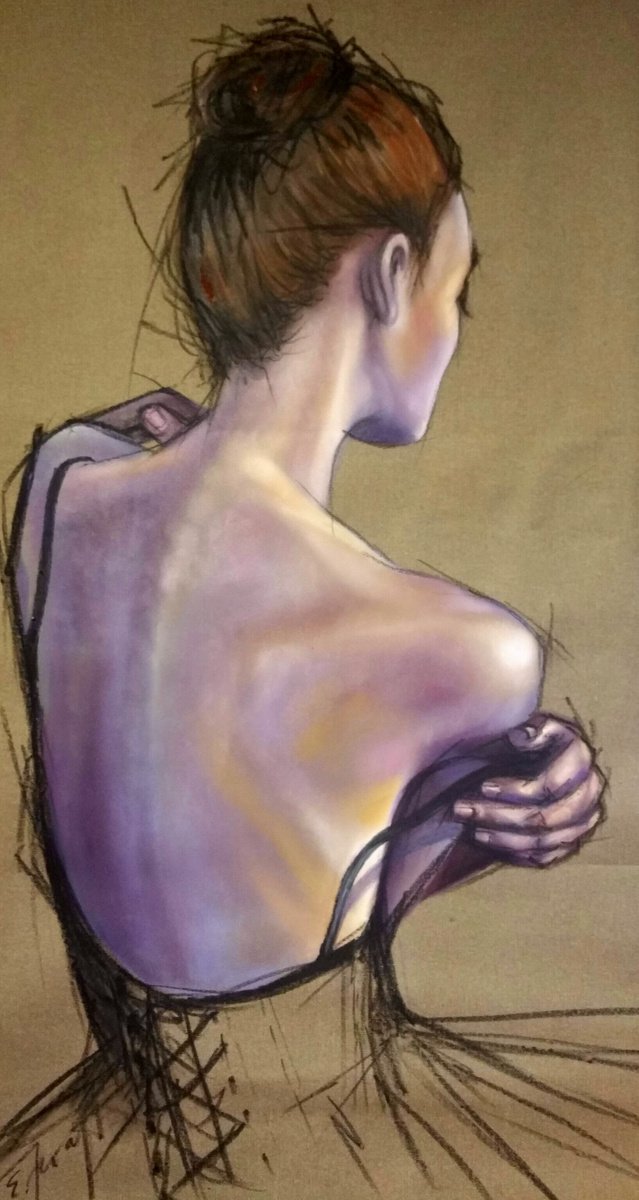 Expressive Portrait Oil Painting By Elena Kraft, 24 X 43, After The Premiere, Original Artwork