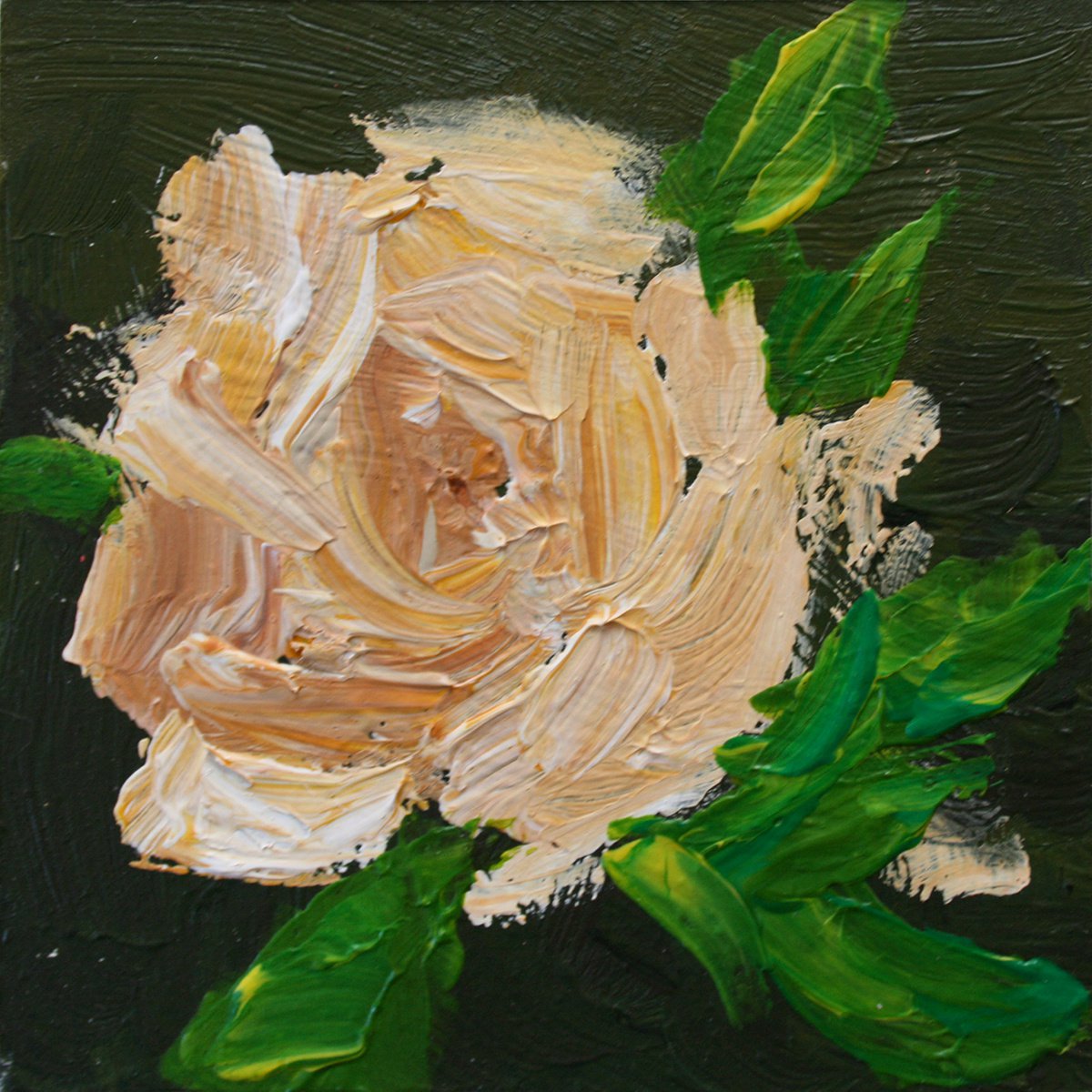 Rose Cappuccino / ORIGINAL PAINTING by Salana Art Gallery