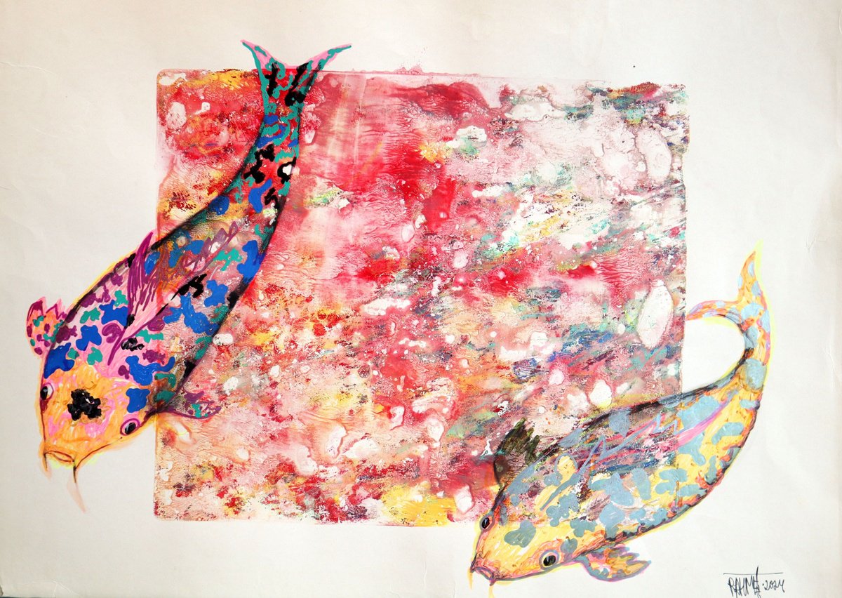 Impressionistic Botanical Acrylic Painting By Rakhmet Redzhepov, 23 X 17", Fantasy With Flowers 180, Original Artwork