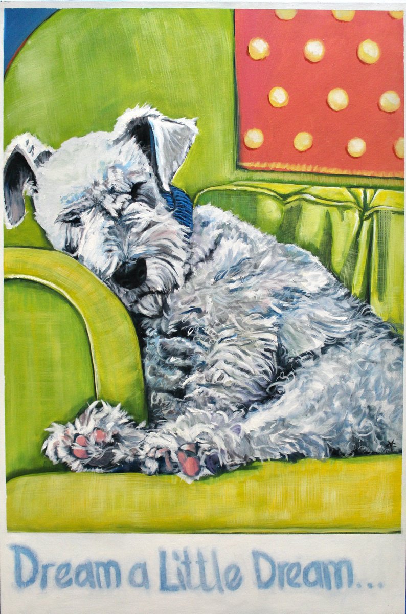 Expressive Animal Oil Painting By Victoria Coleman, 24 X 36", Dream A Little Dream, Original Artwork