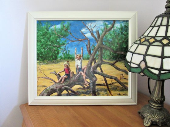 Children Climbing a Tree