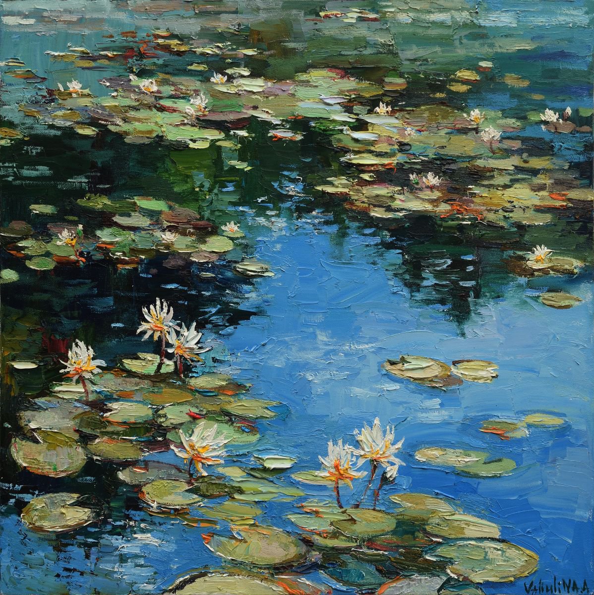 Water lilies Original Oil painting | Artfinder