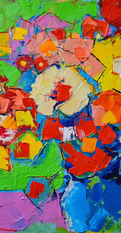 ABSTRACT COLOURFUL FLOWERS by ANA MARIA EDULESCU