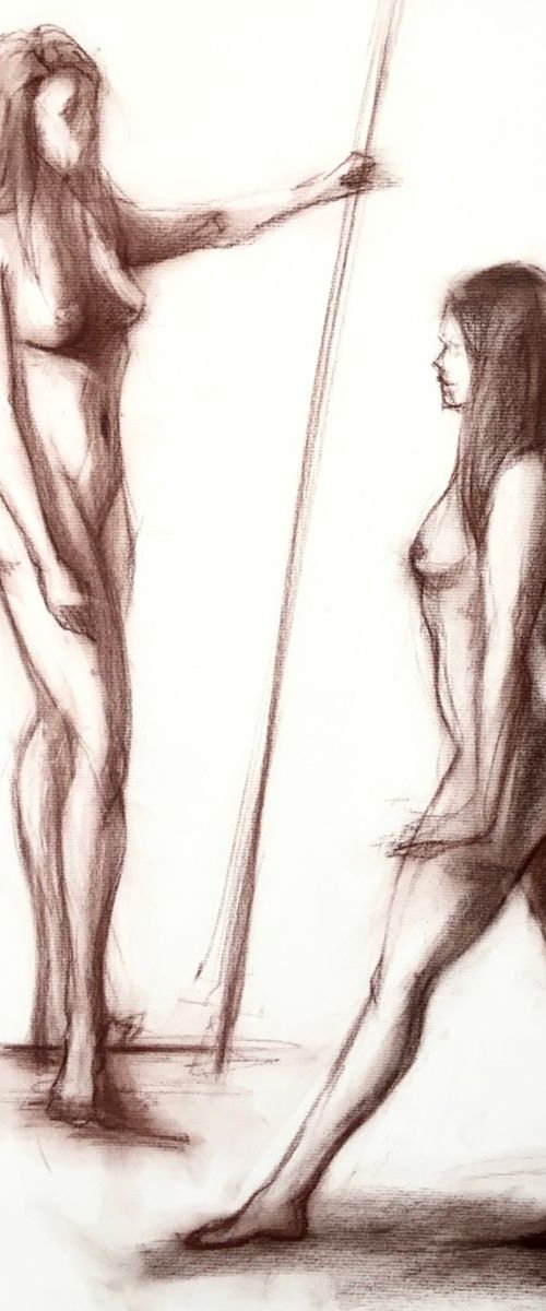 Figure Drawing Charcoal by Bahareh Kamankesh