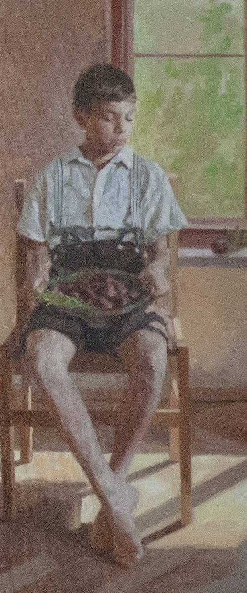 Boy with plums by Radosveta Zhelyazkova