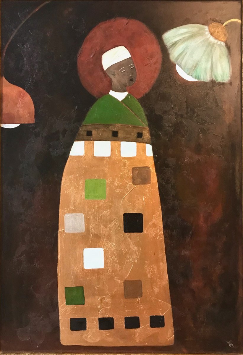 Expressive Portrait Acrylic Painting By Eleanor Gabriel, 24 X 33, Ottoman Magus, Original Artwork